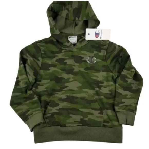 Green Camo Print Hooded Sweatshirt - Picture 1 of 2